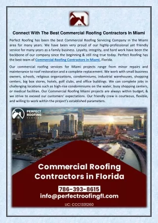 Commercial Roofing Contractors In Miami