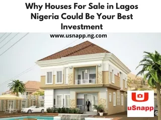 Why Houses For Sale in Lagos Nigeria Could Be Your Best Investment