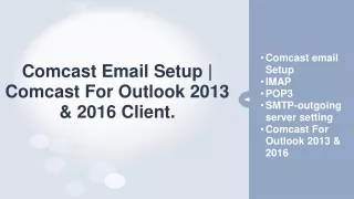 comcast email setup comcast for outlook 2013 2016 client
