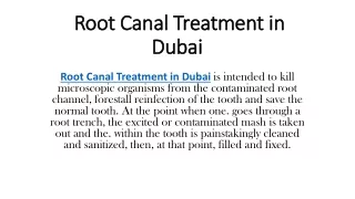 Root Canal Treatment in Dubai