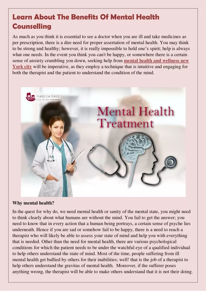 learn about the benefits of mental health