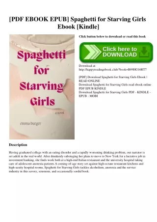 [PDF EBOOK EPUB] Spaghetti for Starving Girls Ebook [Kindle]