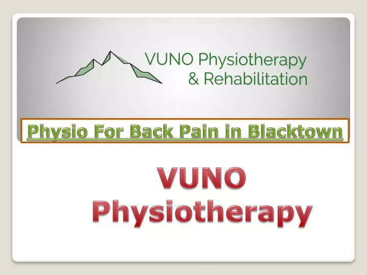 physio for back pain in blacktown