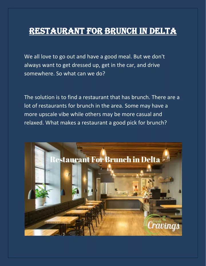 restaurant for brunch in delta restaurant
