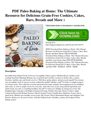 PDF Paleo Baking at Home The Ultimate Resource for Delicious Grain-Free Cookies  Cakes  Bars  Breads and More ^DOWNLOAD-