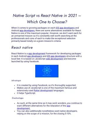 native script vs react native in 2021 which
