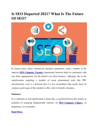is seo departed 2021 what is the future of seo