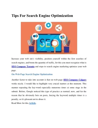 tips for search engine optimization