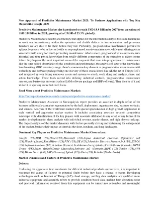 new approach of predictive maintenance market