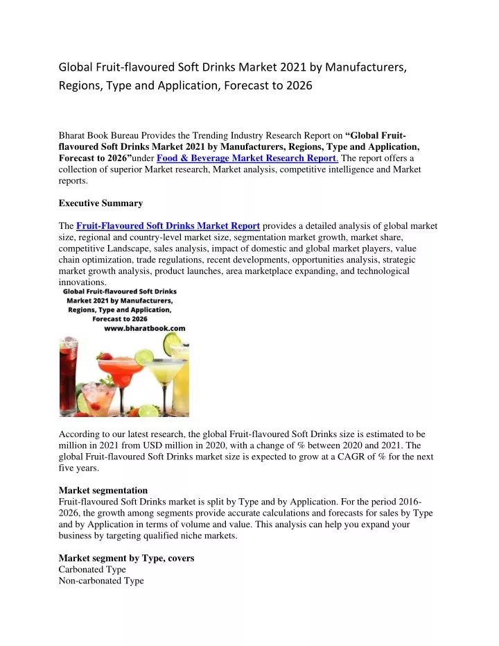 global fruit flavoured soft drinks market 2021