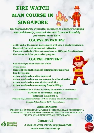 fire watch man course in Singapore