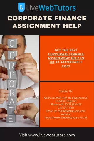 Corporate Finance Assignment Help : LiveWebTutors