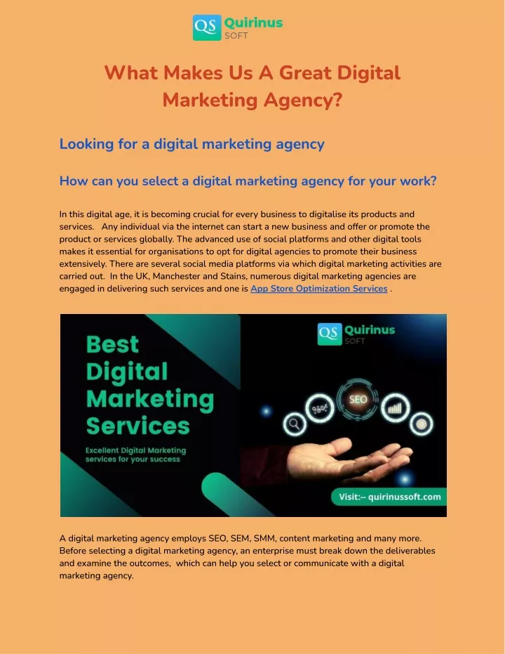 what makes us a great digital marketing agency