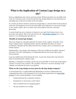 what is the implication of custom logo design