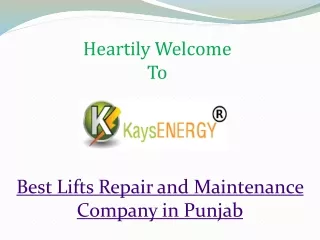 Best Lifts Repair and maintenance Company in Punjab