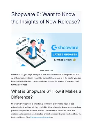 Shopware 6_ Want to Know the Insights of New Release_