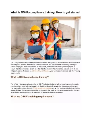 what is osha compliance training