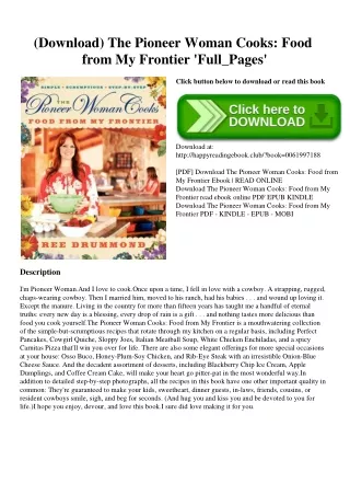 (Download) The Pioneer Woman Cooks Food from My Frontier 'Full_Pages'