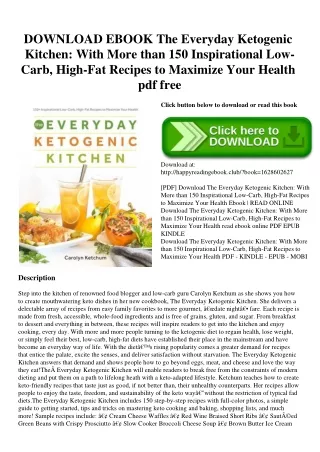 DOWNLOAD EBOOK The Everyday Ketogenic Kitchen With More than 150 Inspirational Low-Carb  High-Fat Recipes to Maximize Yo