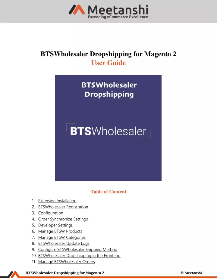 btswholesaler dropshipping for magento 2 user