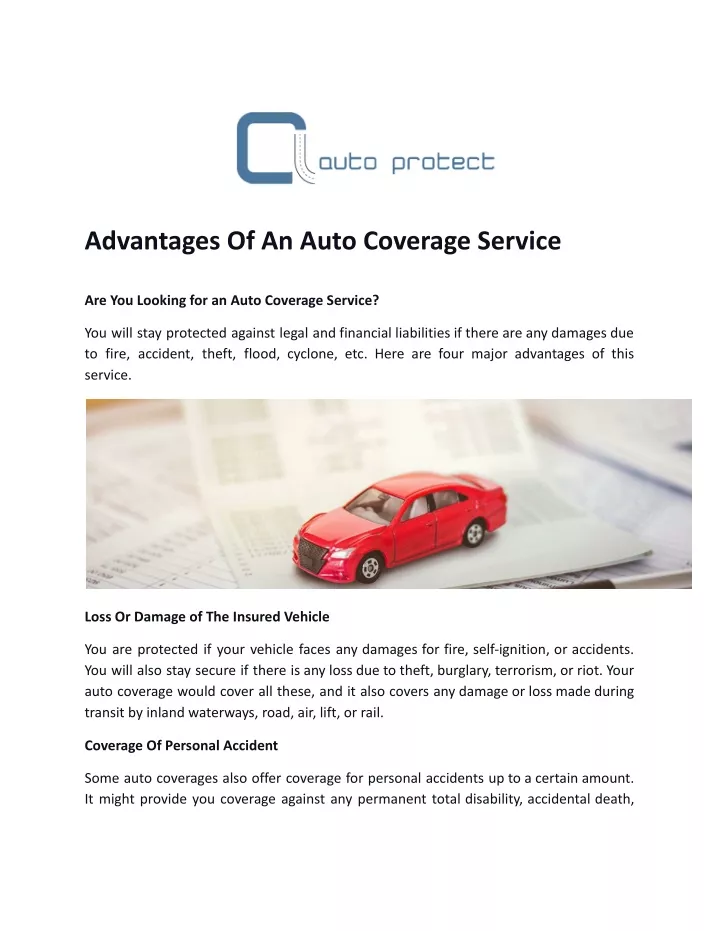 advantages of an auto coverage service