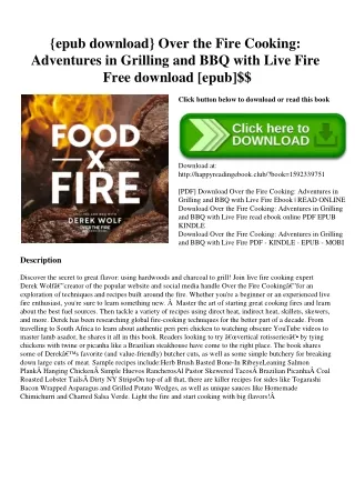 {epub download} Over the Fire Cooking Adventures in Grilling and BBQ with Live Fire Free download [epub]$$