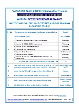 pas967 iso 22483 2020 certified auditor training