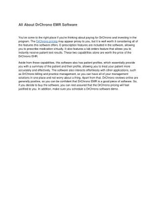 all about drchrono emr software
