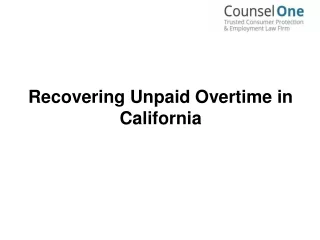 Recovering Unpaid Overtime in California