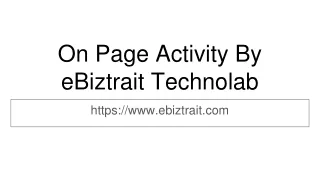 on page activity by eb iztrait technolab