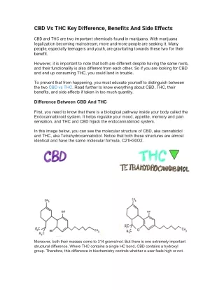 cbd vs thc key difference benefits and side