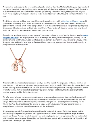 What Freud Can Teach Us About mothers birthstone necklace
