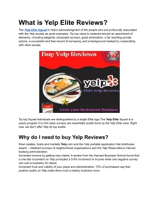 what is yelp elite reviews