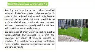 irrigation services in charlotte nc