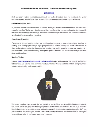 Know the Details and Varieties on Customized Hoodies for daily wear