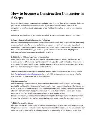 How to become a Construction Contractor in 5 Steps
