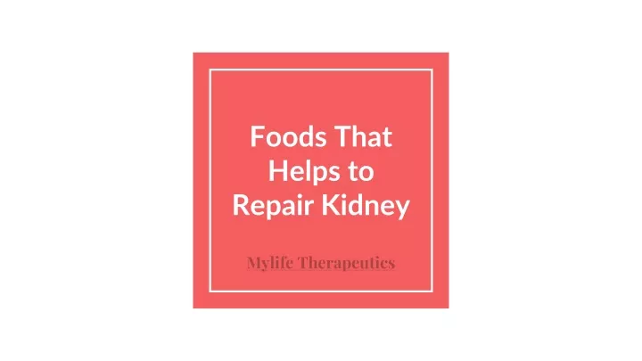 foods that helps to repair kidney