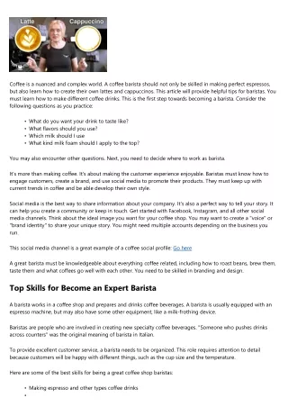 How To Become A Barista And Earn A Comfortable Living?