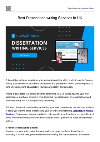 Best Dissertation writing Services in UK