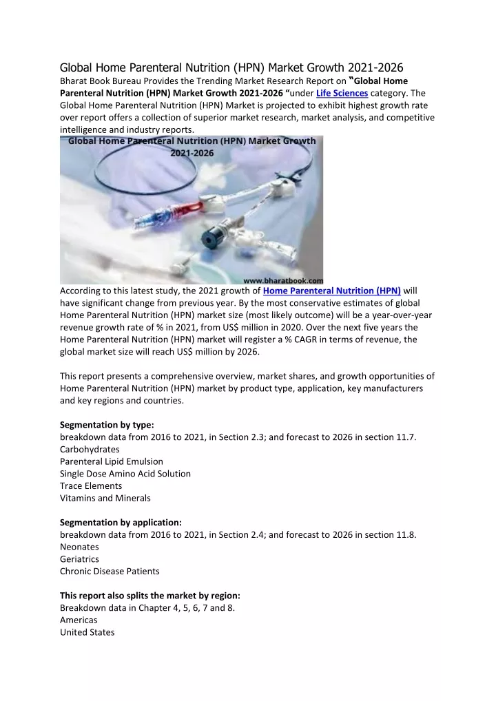 global home parenteral nutrition hpn market