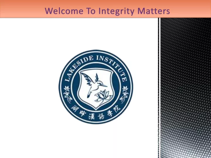 welcome to integrity matters