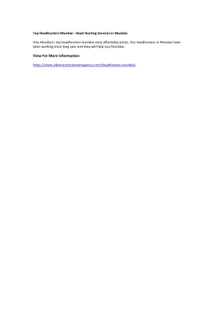 top headhunters mumbai head hunting services