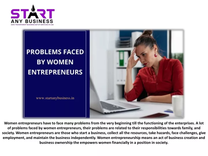 women entrepreneurs have to face many problems