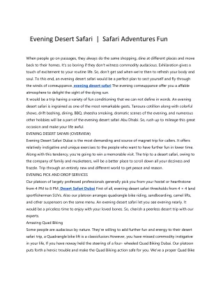 evening desert safari safari adventures fun
