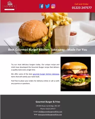 Best Gourmet Burger Kitchen Takeaway - Made For You