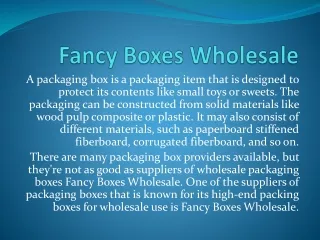 Fancy Boxes Wholesale