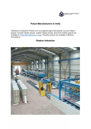 polyol manufacturers in india