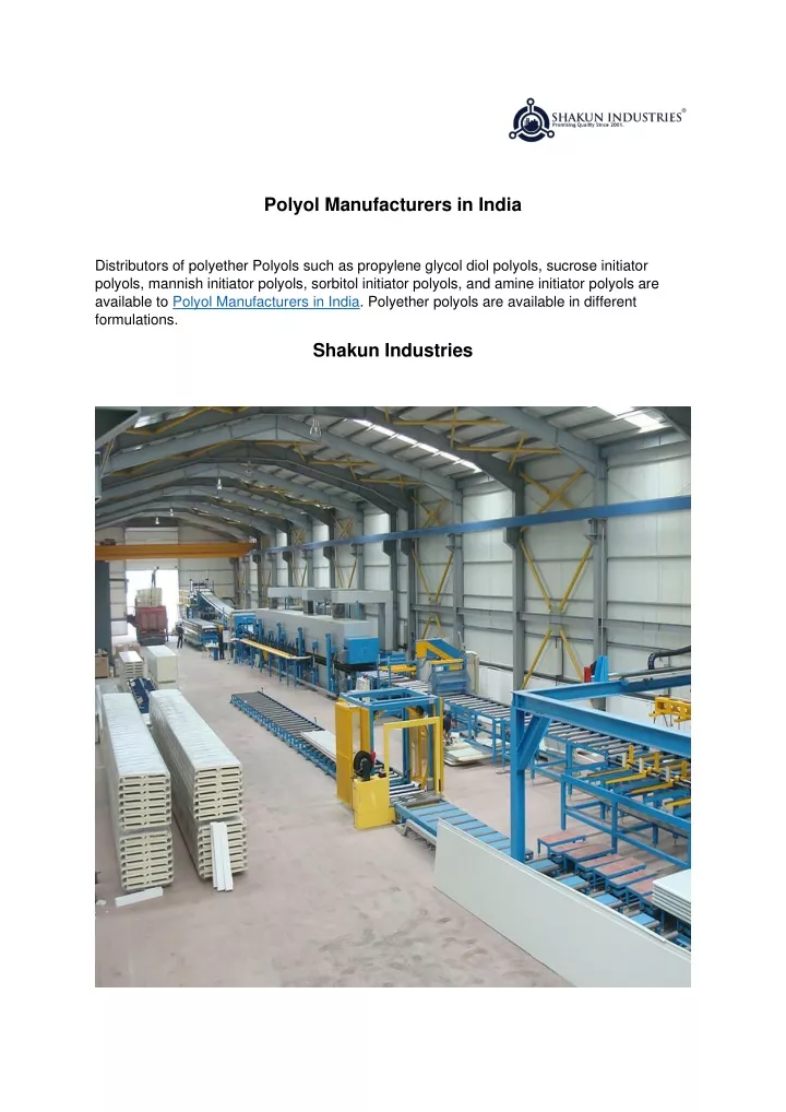 polyol manufacturers in india