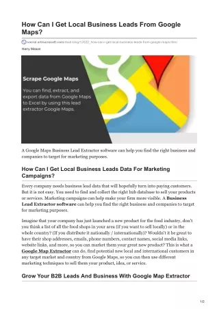 how can i get local business leads from google