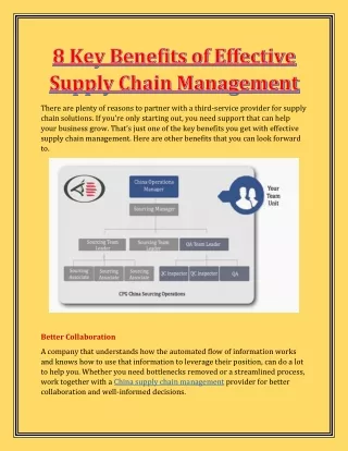8 Key Benefits of Effective Supply Chain Management